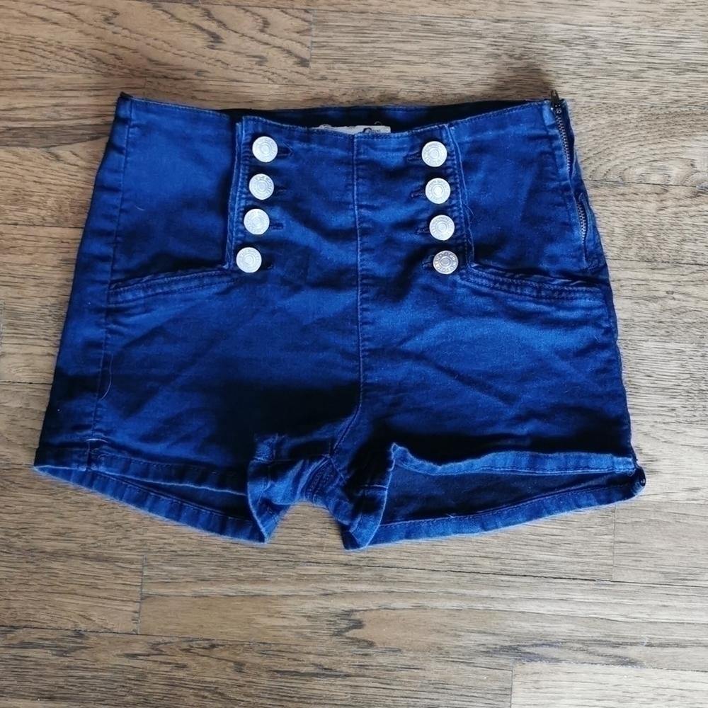 𝅺Ardene Shortie Denim Sailor Style Shorts Hi-Rise 7